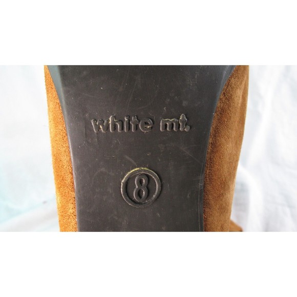Y2k White Mountain Brown Suede Leather Slouch Boots & Heel Women's Size 8 - Picture 7 of 9